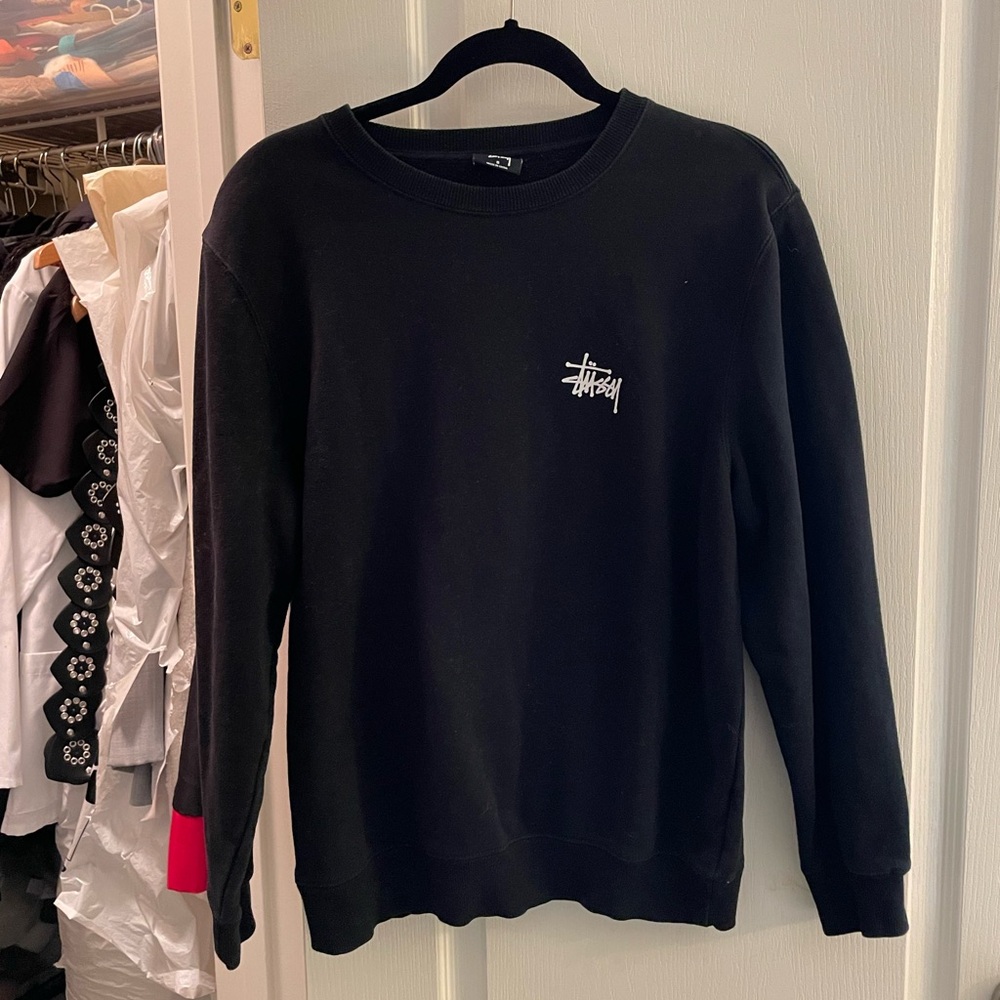 Stussy Black Crewneck Sweater Classic Style